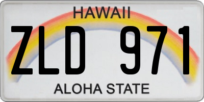 HI license plate ZLD971