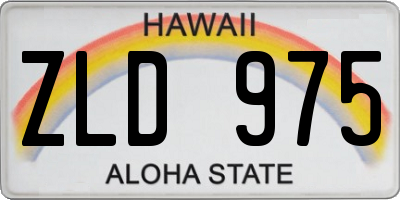 HI license plate ZLD975