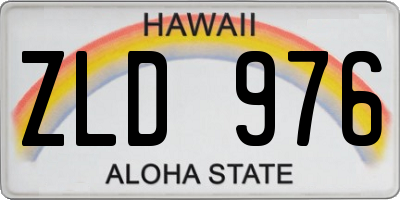 HI license plate ZLD976