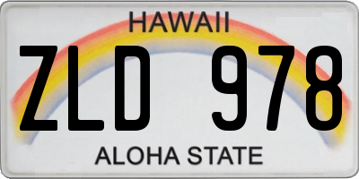 HI license plate ZLD978