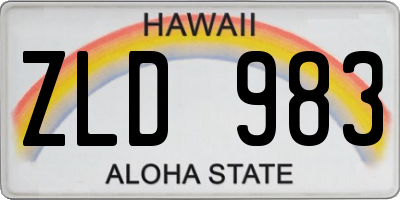 HI license plate ZLD983