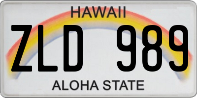 HI license plate ZLD989