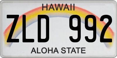 HI license plate ZLD992