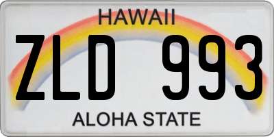 HI license plate ZLD993