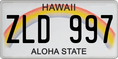 HI license plate ZLD997
