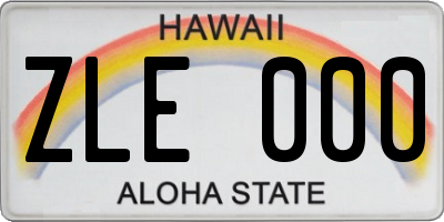 HI license plate ZLE000