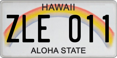 HI license plate ZLE011