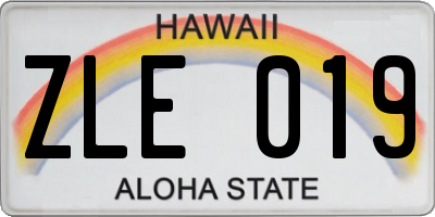 HI license plate ZLE019
