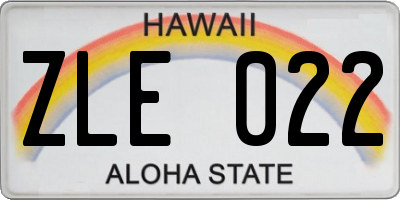 HI license plate ZLE022