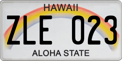 HI license plate ZLE023