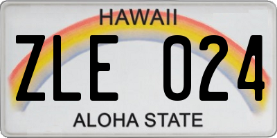 HI license plate ZLE024
