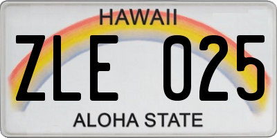 HI license plate ZLE025