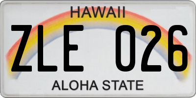 HI license plate ZLE026