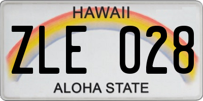 HI license plate ZLE028