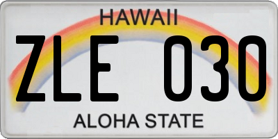 HI license plate ZLE030