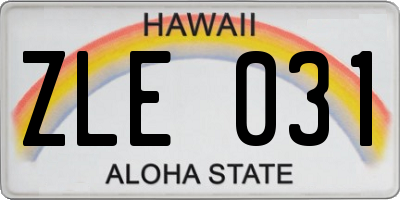 HI license plate ZLE031