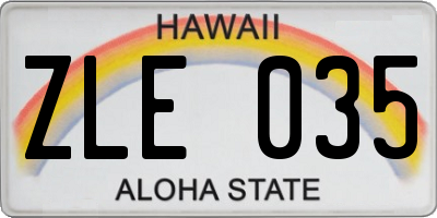 HI license plate ZLE035