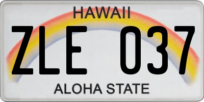 HI license plate ZLE037