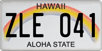 HI license plate ZLE041