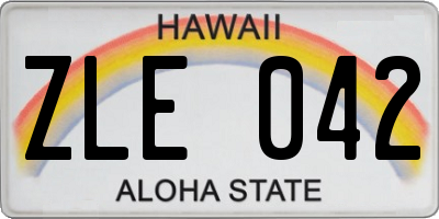 HI license plate ZLE042