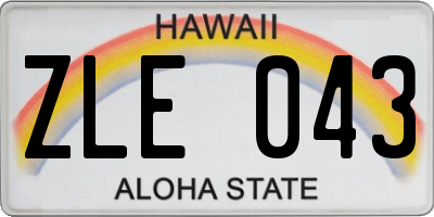 HI license plate ZLE043