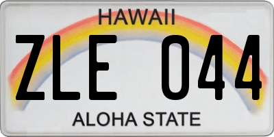 HI license plate ZLE044