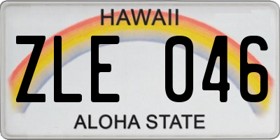 HI license plate ZLE046