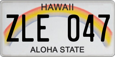 HI license plate ZLE047