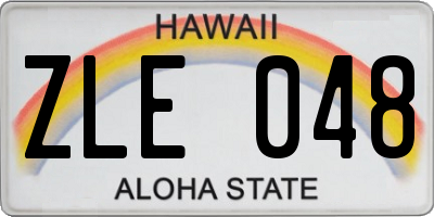 HI license plate ZLE048