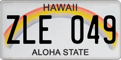 HI license plate ZLE049