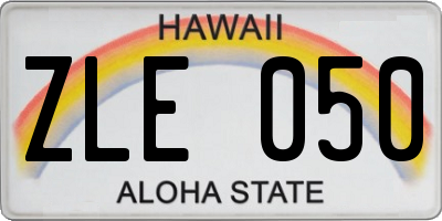 HI license plate ZLE050