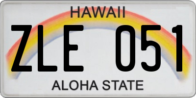 HI license plate ZLE051