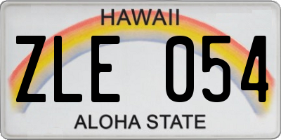 HI license plate ZLE054