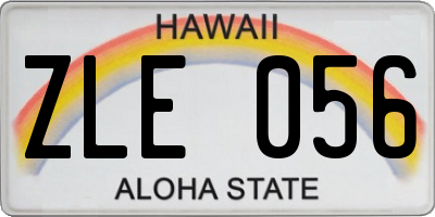HI license plate ZLE056