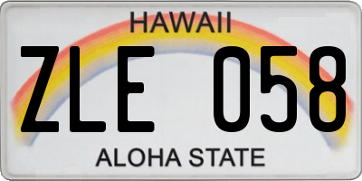 HI license plate ZLE058
