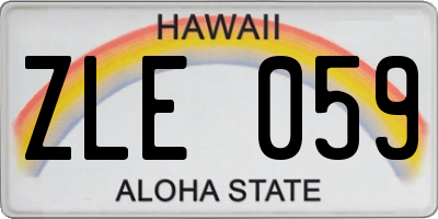 HI license plate ZLE059
