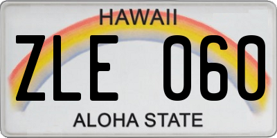HI license plate ZLE060
