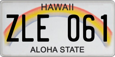 HI license plate ZLE061
