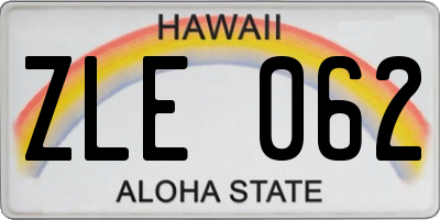 HI license plate ZLE062