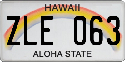 HI license plate ZLE063