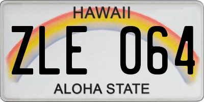 HI license plate ZLE064
