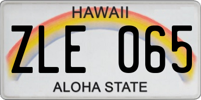 HI license plate ZLE065