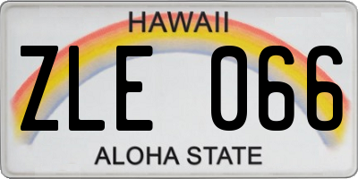 HI license plate ZLE066