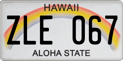 HI license plate ZLE067