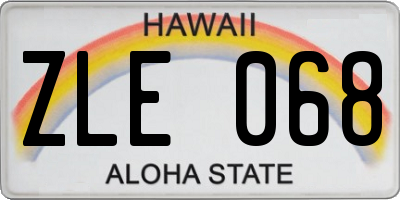 HI license plate ZLE068