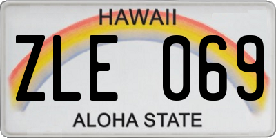 HI license plate ZLE069