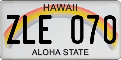 HI license plate ZLE070