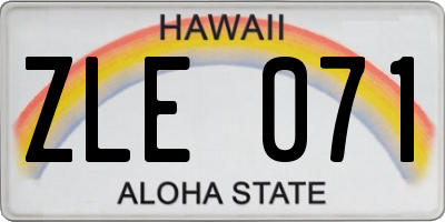 HI license plate ZLE071