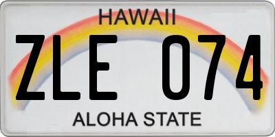 HI license plate ZLE074