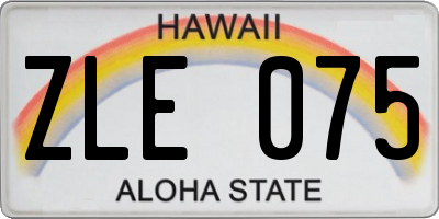 HI license plate ZLE075